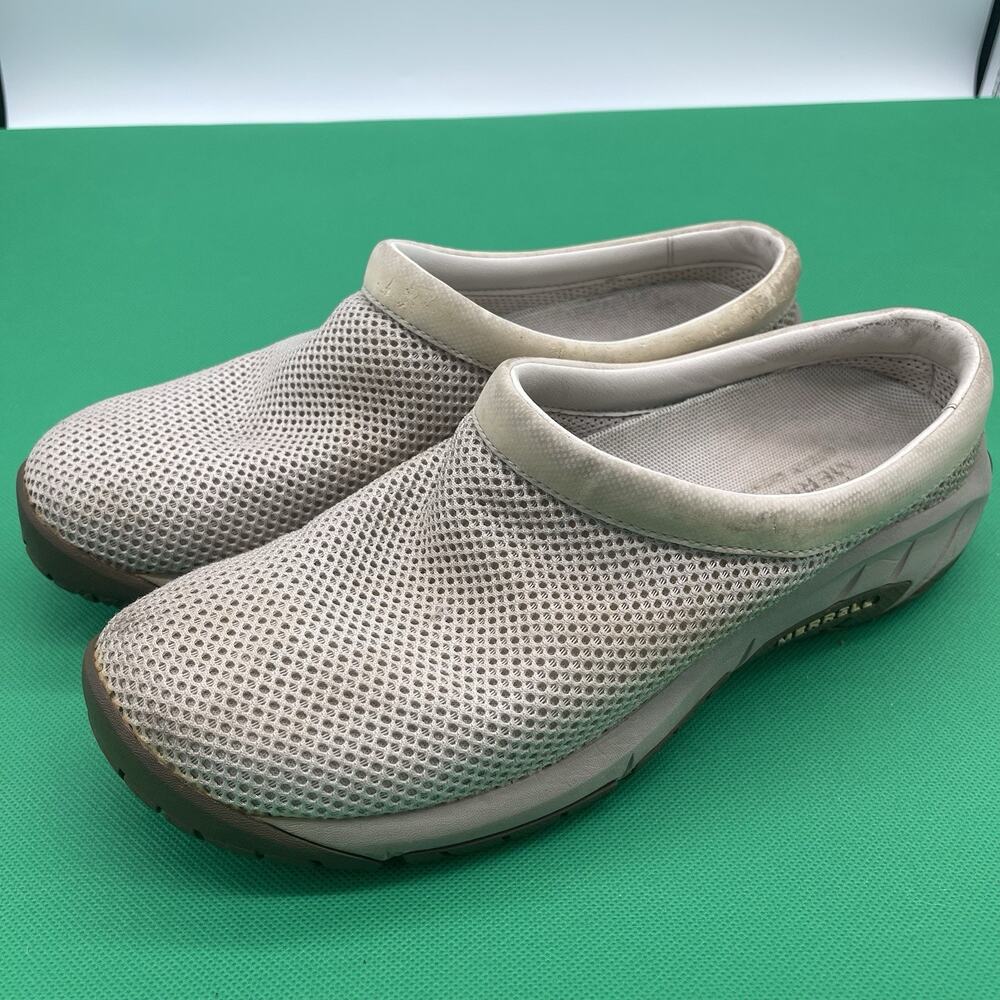 Merrell Women's Encore Breeze 3 Clogs Mules Silver Birch Mesh Slip On Shoes 9